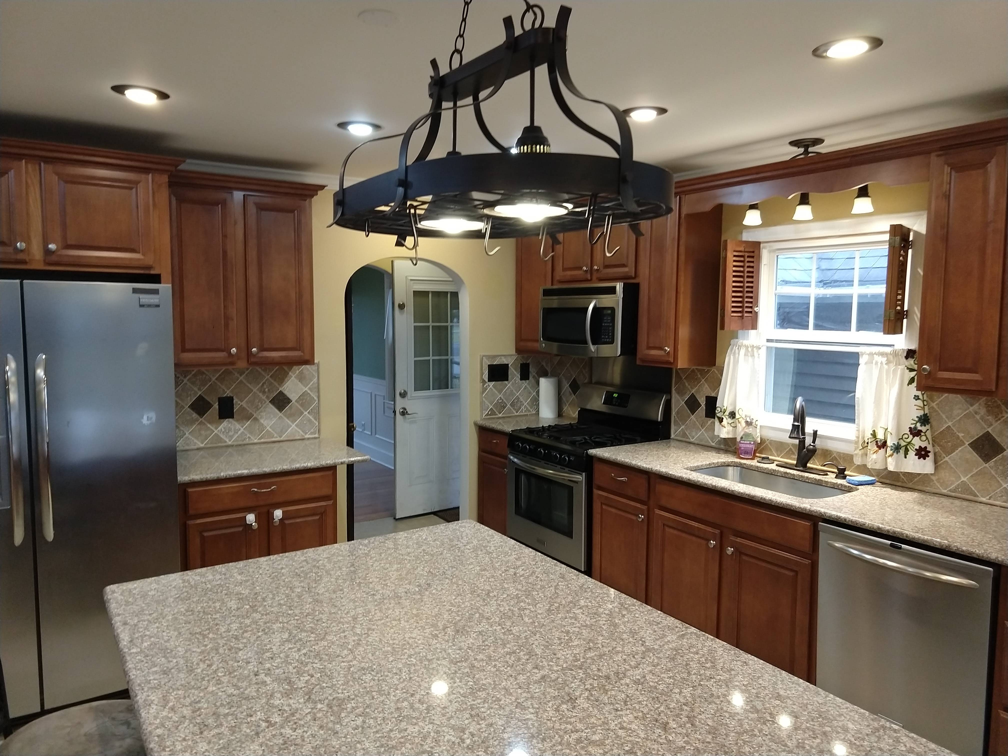 Kitchen with stainless steel appliances