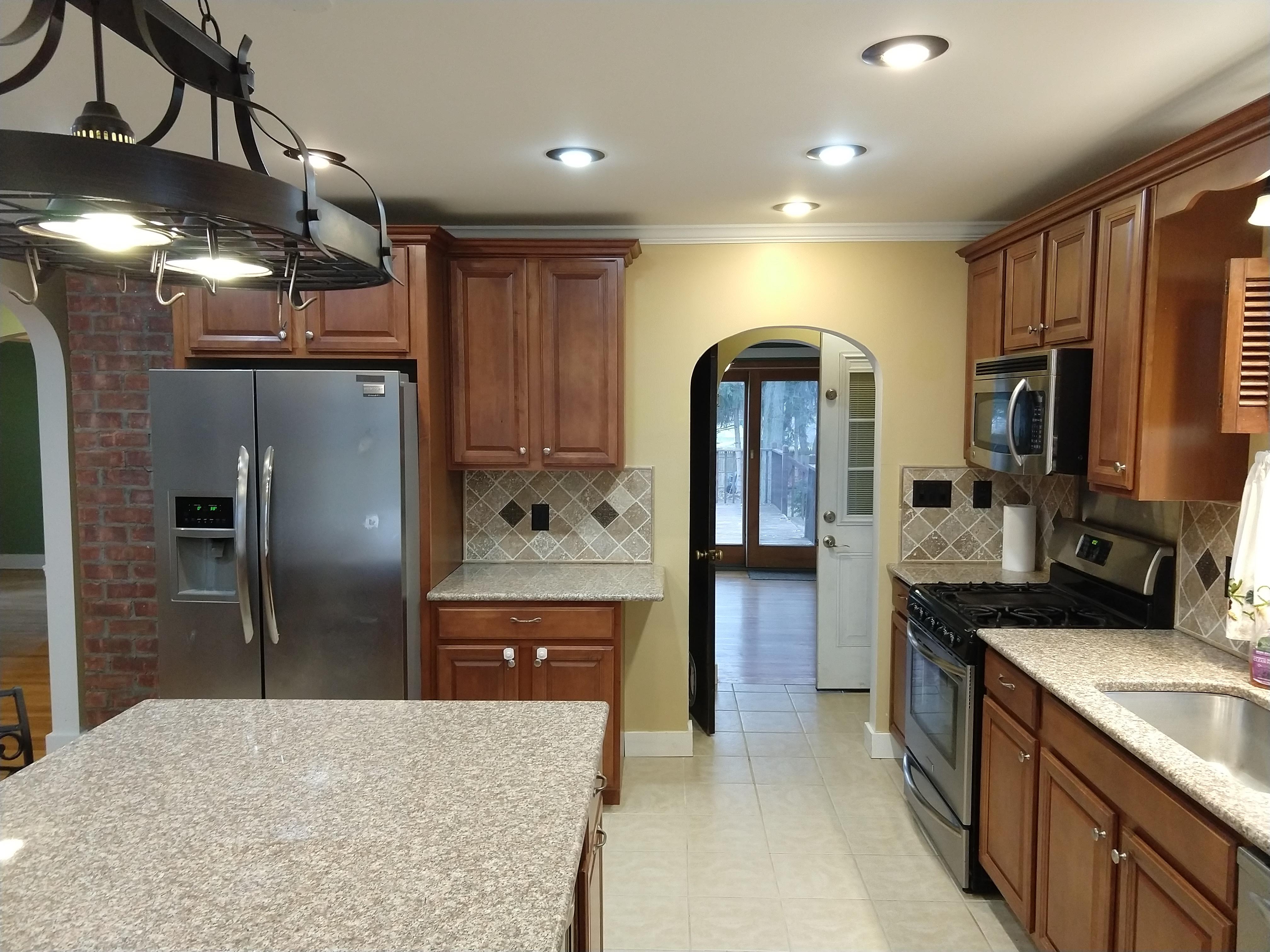 Kitchen with stainless steel appliances