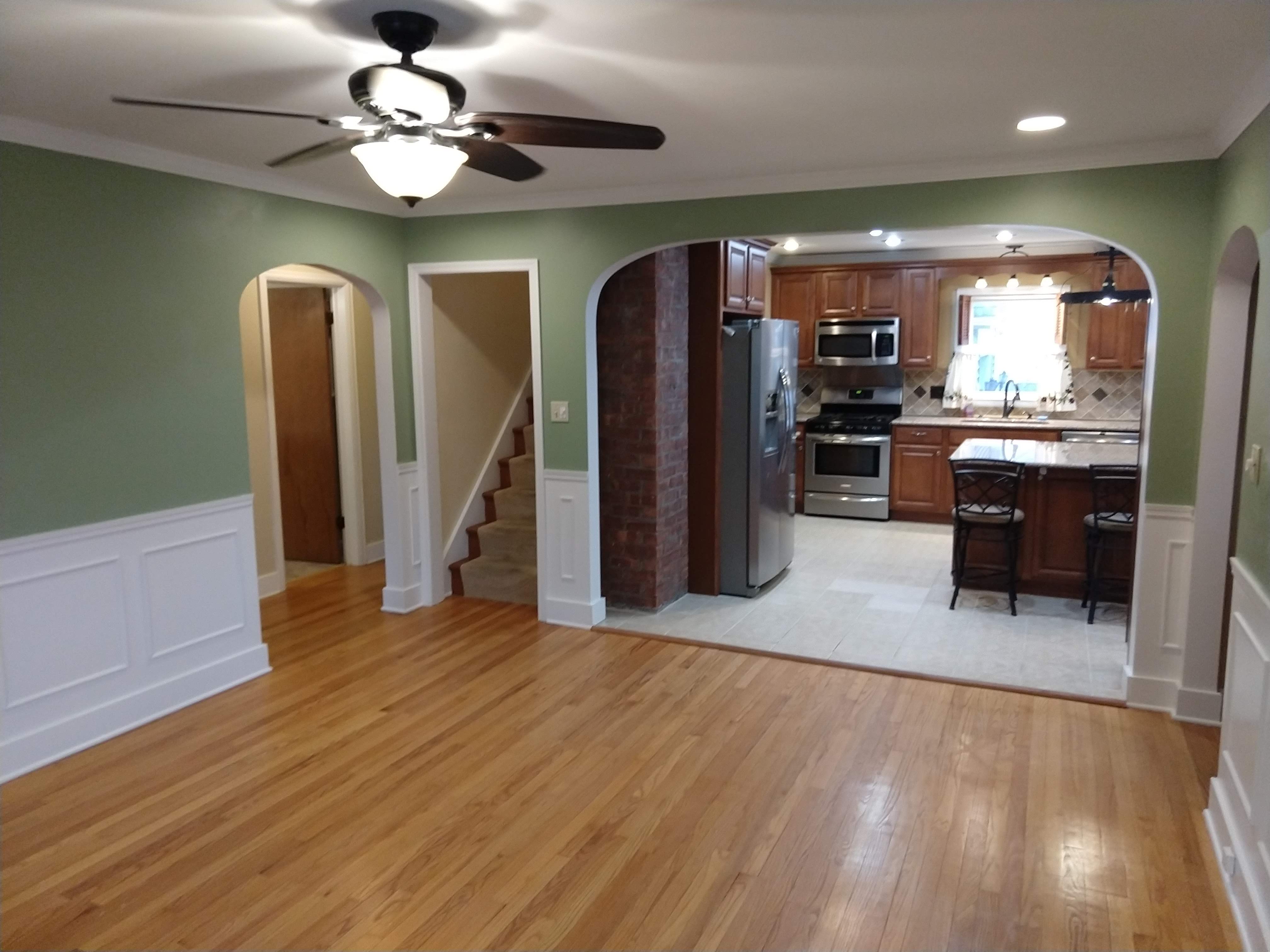 Kitchen and living room view